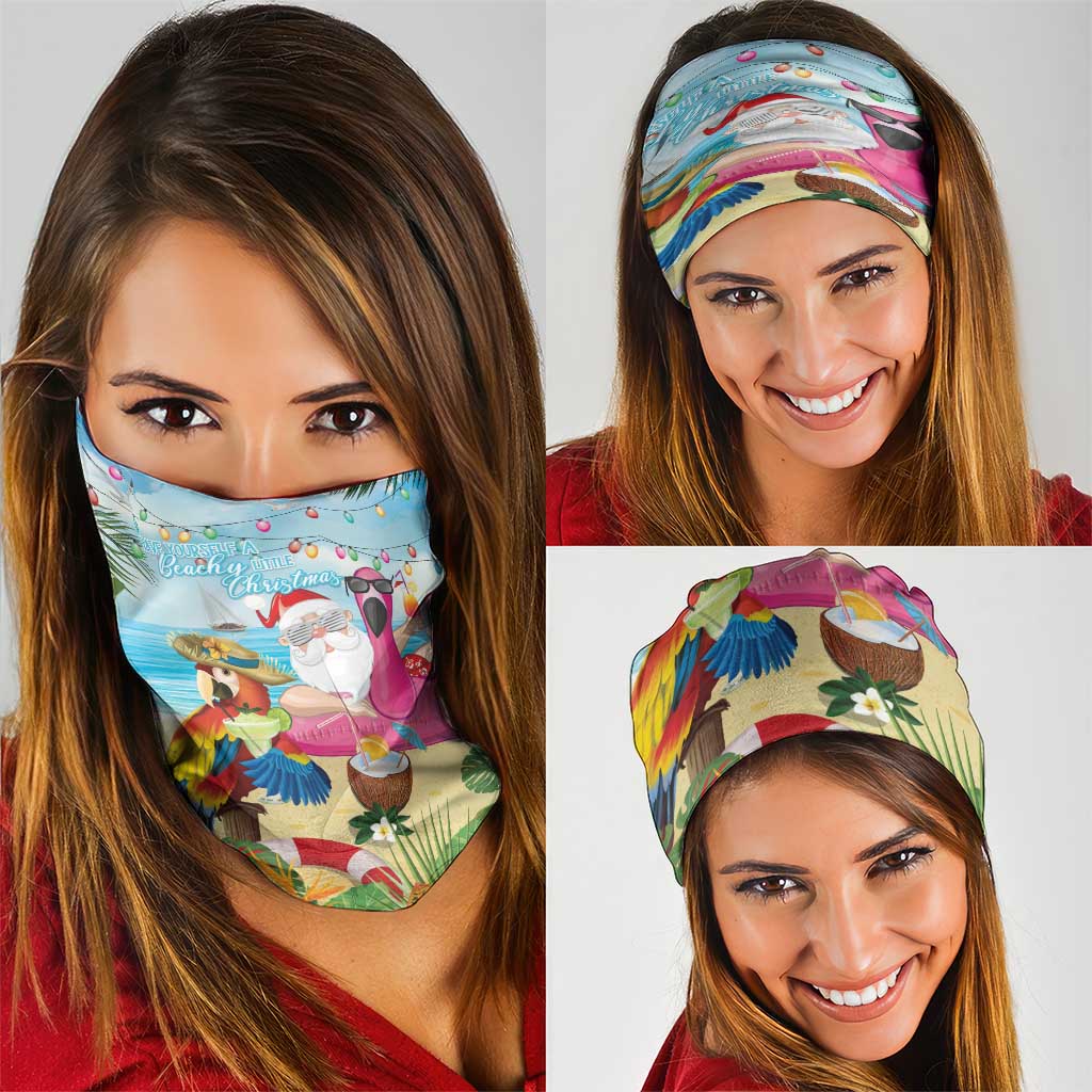 Have Yourself A Beachy Little Christmas Neck Gaiter with Santa Chilling - Polynesian Pride