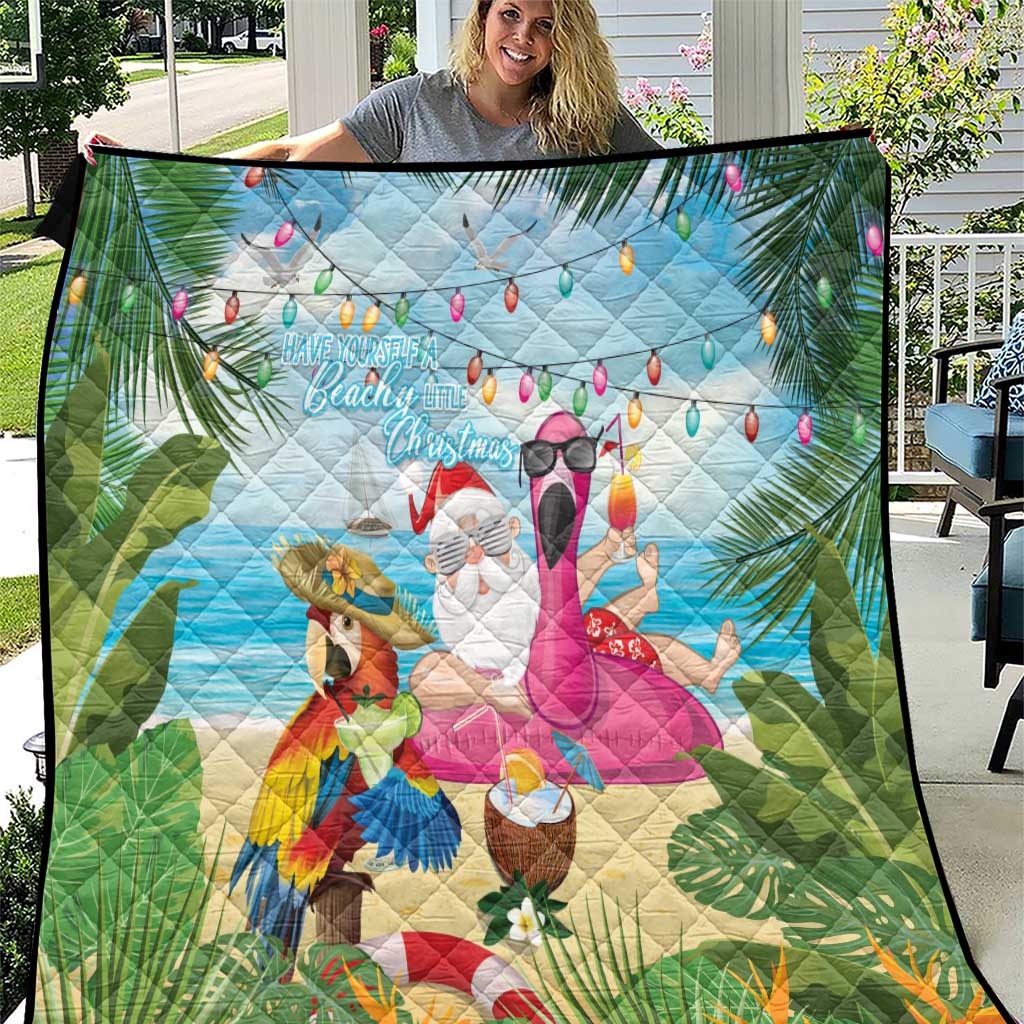 Have Yourself A Beachy Little Christmas Quilt with Santa Chilling - Polynesian Pride