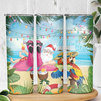 Have Yourself A Beachy Little Christmas Skinny Tumbler with Santa Chilling - Polynesian Pride