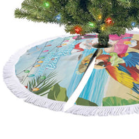 Have Yourself A Beachy Little Christmas Tree Skirt with Santa Chilling LT7 - Polynesian Pride