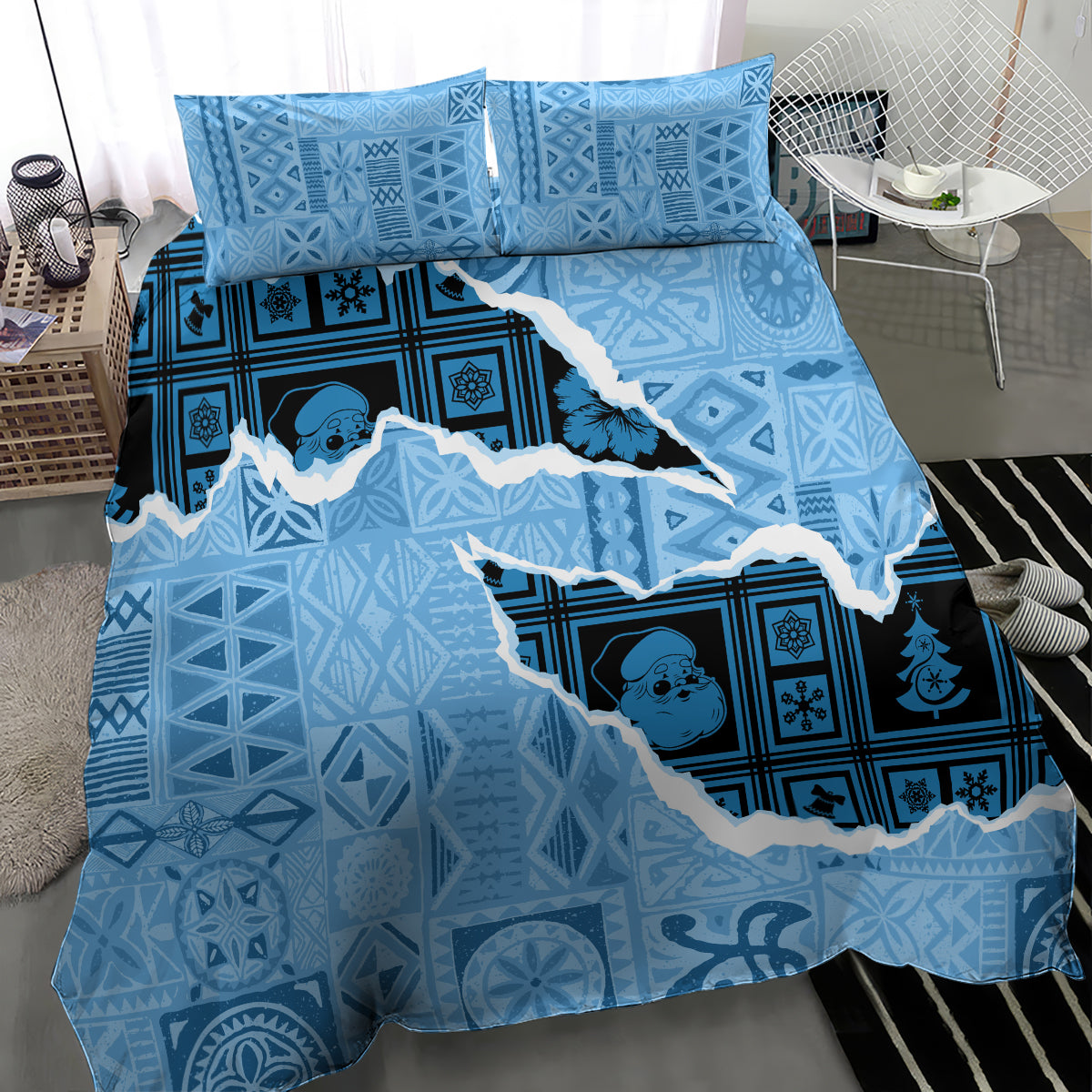 Bula Fiji Tapa Mix Christmas Bedding Set Vintage Style LT7 - Polynesian Pride