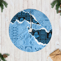 Bula Fiji Tapa Mix Christmas Tree Skirt Vintage Style LT7 Casual Tree Skirts Turquoise - Polynesian Pride