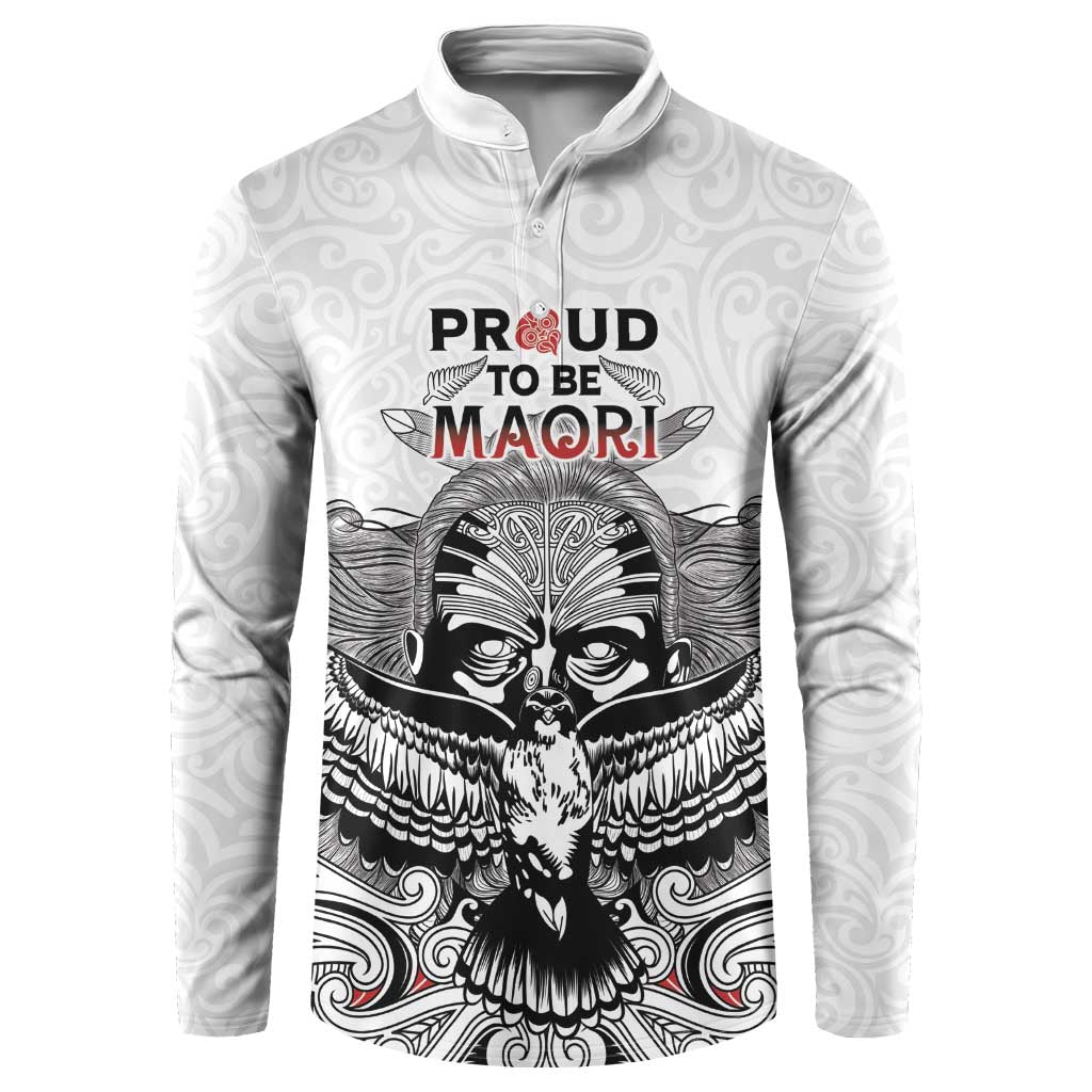 Aotearoa Personalized Button Sweatshirt Proud To Be Maori LT7 White - Polynesian Pride