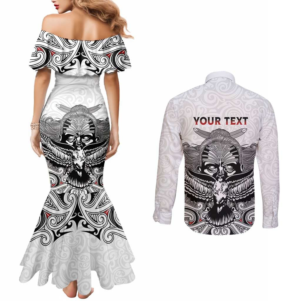 Aotearoa Personalized Couples Matching Mermaid Dress and Long Sleeve Button Shirt Proud To Be Maori LT7 - Polynesian Pride