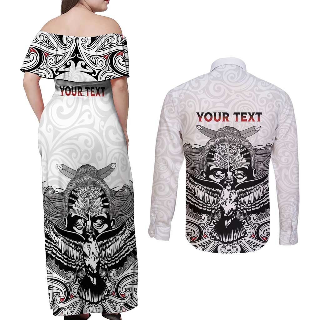 Aotearoa Personalized Couples Matching Off Shoulder Maxi Dress and Long Sleeve Button Shirt Proud To Be Maori LT7 - Polynesian Pride