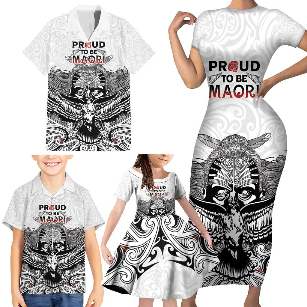 Aotearoa Personalized Family Matching Short Sleeve Bodycon Dress and Hawaiian Shirt Proud To Be Maori