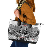 Aotearoa Personalized Leather Tote Bag Proud To Be Maori LT7 White - Polynesian Pride