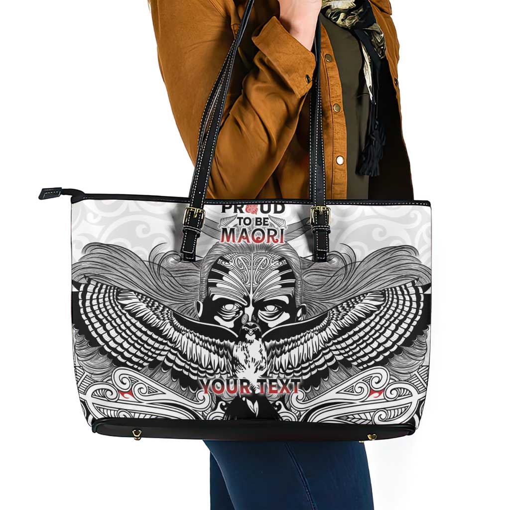 Aotearoa Personalized Leather Tote Bag Proud To Be Maori LT7 - Polynesian Pride
