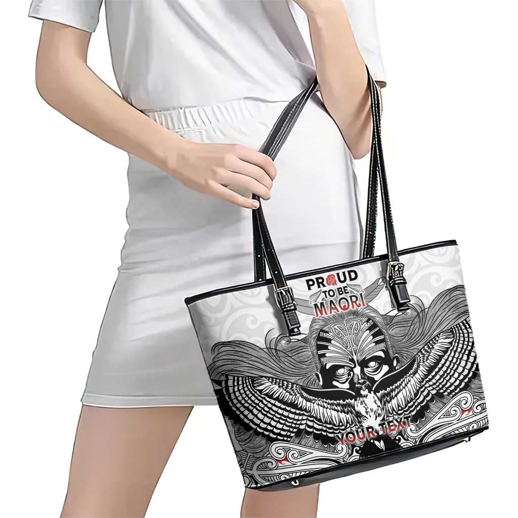Aotearoa Personalized Leather Tote Bag Proud To Be Maori LT7 - Polynesian Pride