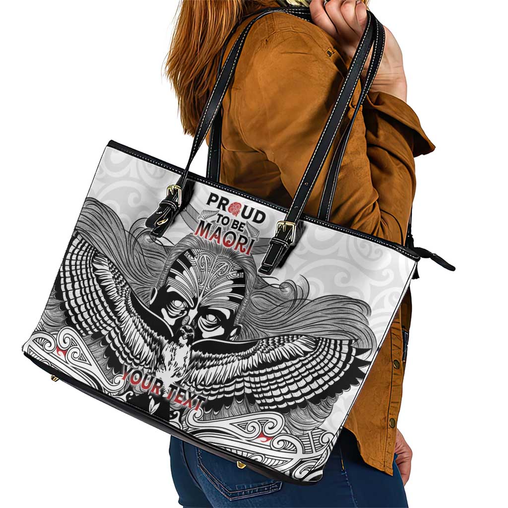 Aotearoa Personalized Leather Tote Bag Proud To Be Maori LT7 - Polynesian Pride