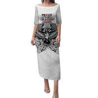 Aotearoa Personalized Puletasi Proud To Be Maori LT7 Long Dress White - Polynesian Pride