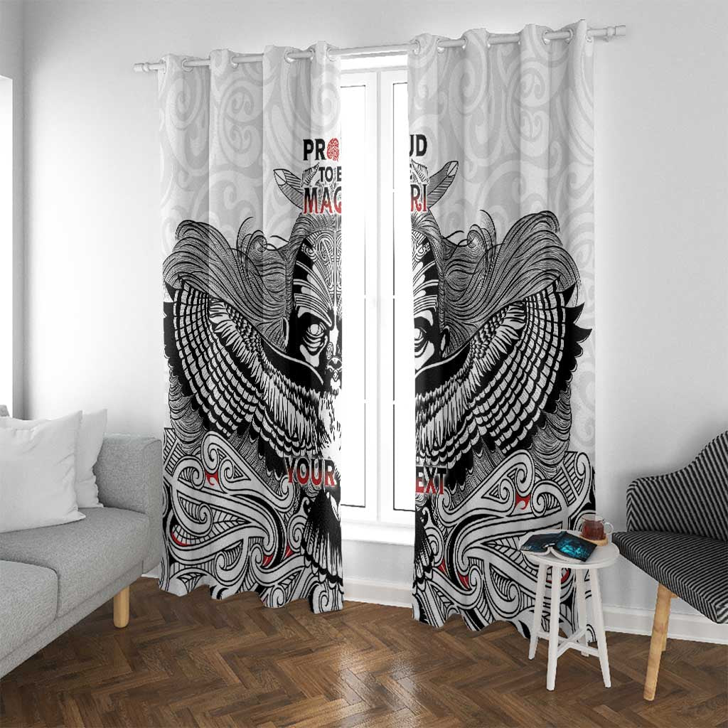 Aotearoa Personalized Window Curtain Proud To Be Maori LT7 With Grommets White - Polynesian Pride