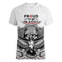 Aotearoa Personalized Women V-Neck T-Shirt Proud To Be Maori LT7 Female White - Polynesian Pride