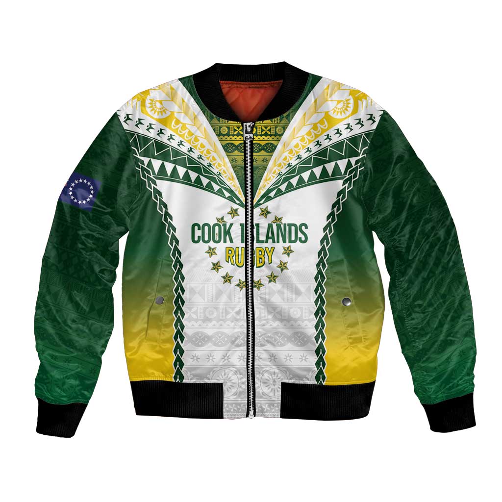 Cook Islands Rugby Custom Bomber Jacket Kuki's Aitu Champions - Polynesian Pride