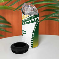Cook Islands Rugby 4 in 1 Can Cooler Tumbler Kuki's Aitu Champions - Polynesian Pride