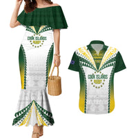 Cook Islands Rugby Custom Couples Matching Mermaid Dress and Hawaiian Shirt Kuki's Aitu Champions - Polynesian Pride