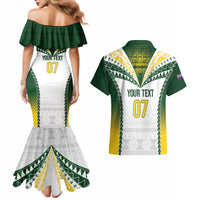 Cook Islands Rugby Custom Couples Matching Mermaid Dress and Hawaiian Shirt Kuki's Aitu Champions - Polynesian Pride