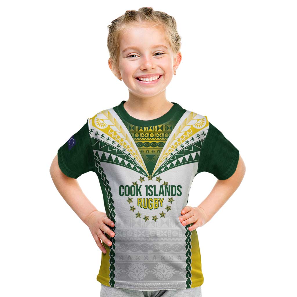 Cook Islands Rugby Custom Kid T Shirt Kuki's Aitu Champions - Polynesian Pride