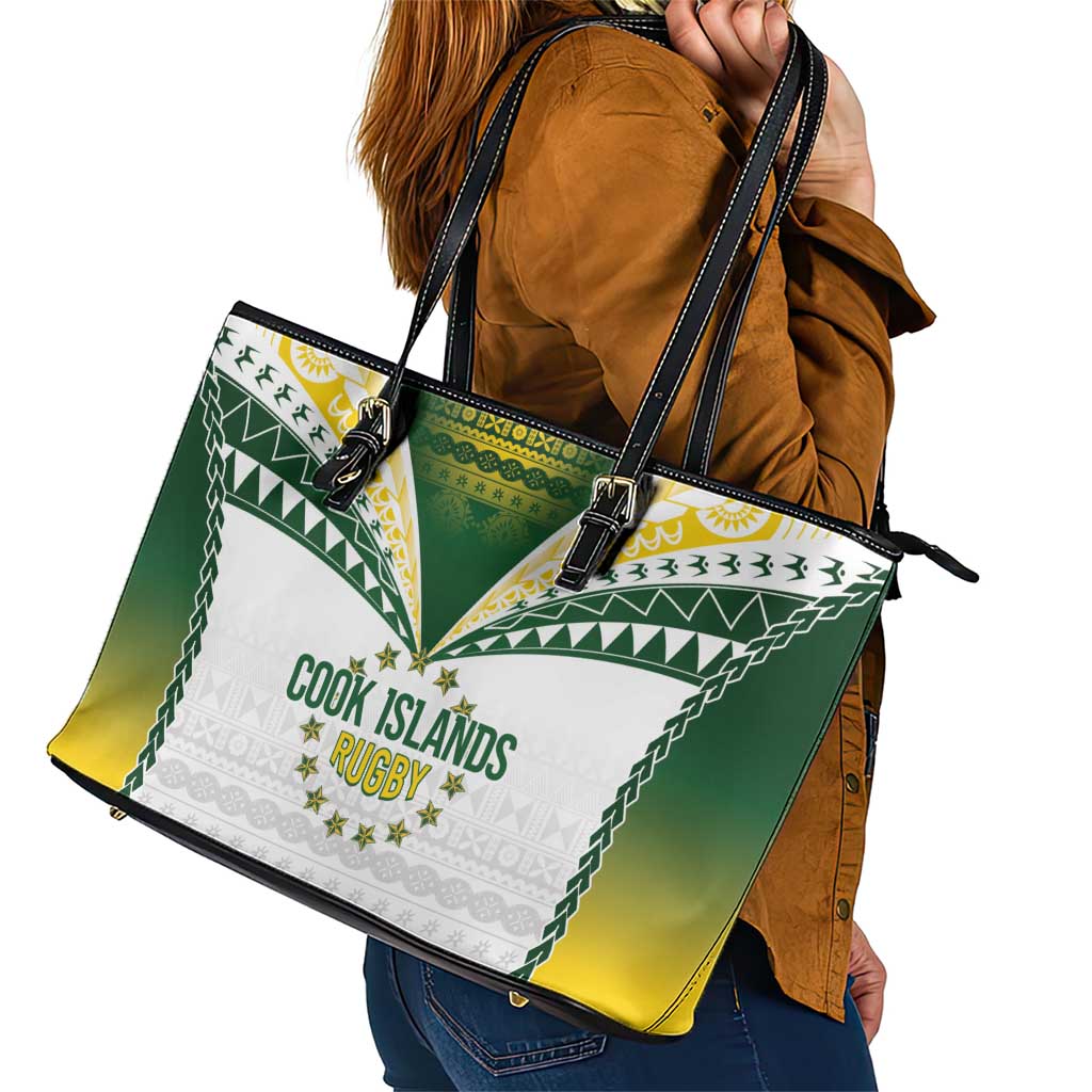 Cook Islands Rugby Leather Tote Bag Kuki's Aitu Champions - Polynesian Pride