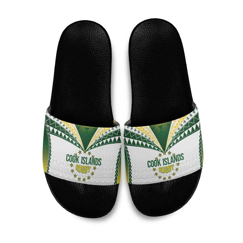 Cook Islands Rugby Slide Sandals Kuki's Aitu Champions LT7 Colorful - Polynesian Pride