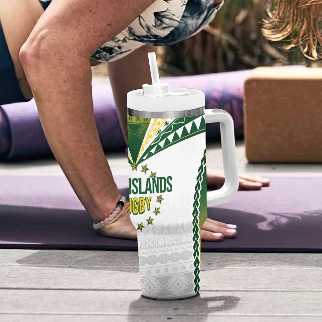 Cook Islands Rugby Tumbler With Handle Kuki's Aitu Champions - Polynesian Pride