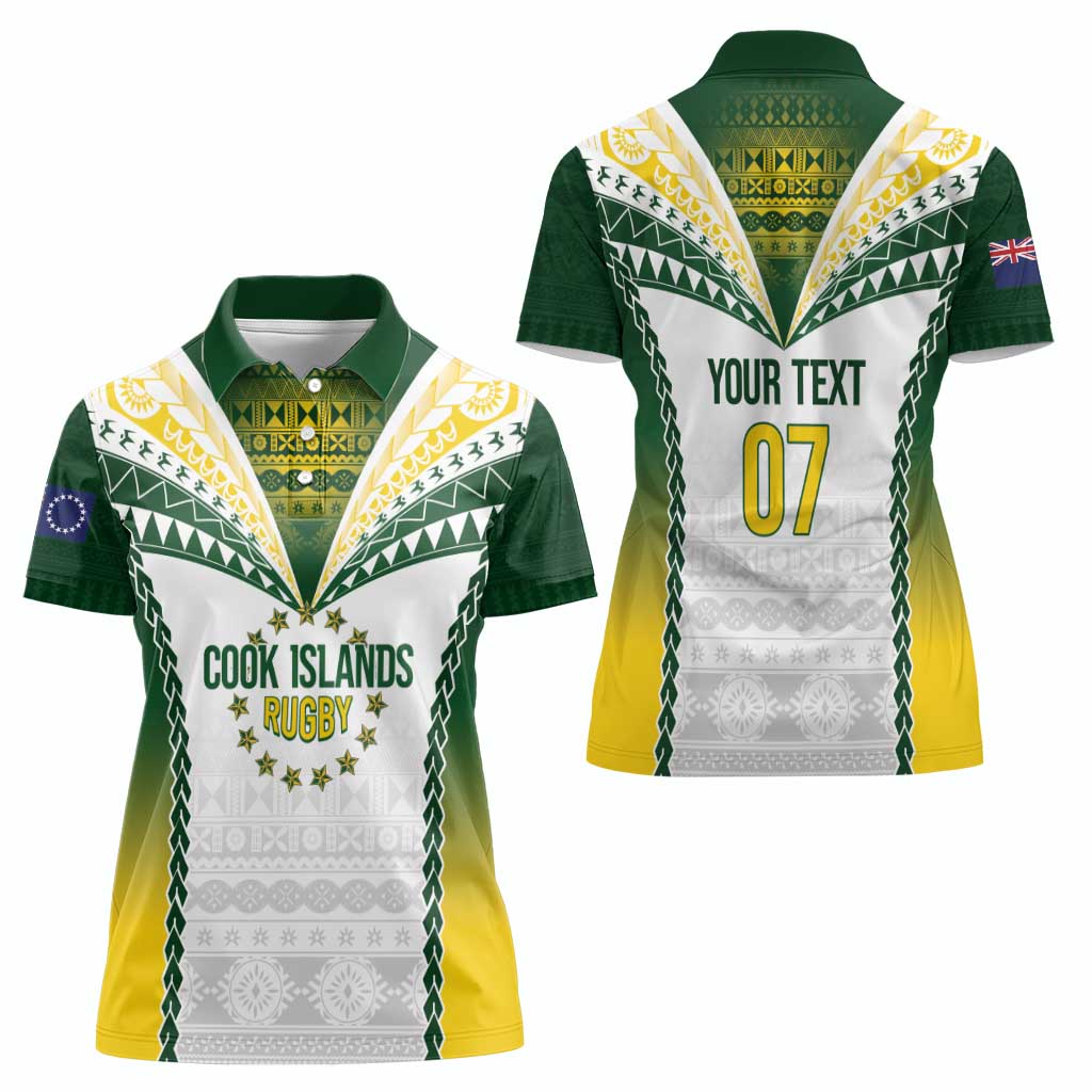 Cook Islands Rugby Custom Women Polo Shirt Kuki's Aitu Champions - Polynesian Pride