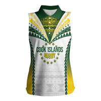 Cook Islands Rugby Custom Women Sleeveless Polo Shirt Kuki's Aitu Champions - Polynesian Pride