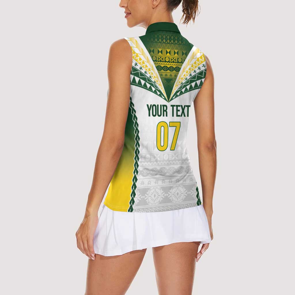 Cook Islands Rugby Custom Women Sleeveless Polo Shirt Kuki's Aitu Champions - Polynesian Pride
