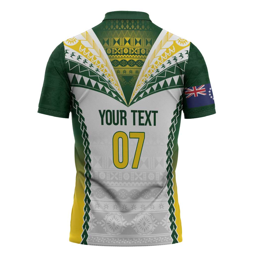 Cook Islands Rugby Custom Zipper Polo Shirt Kuki's Aitu Champions - Polynesian Pride