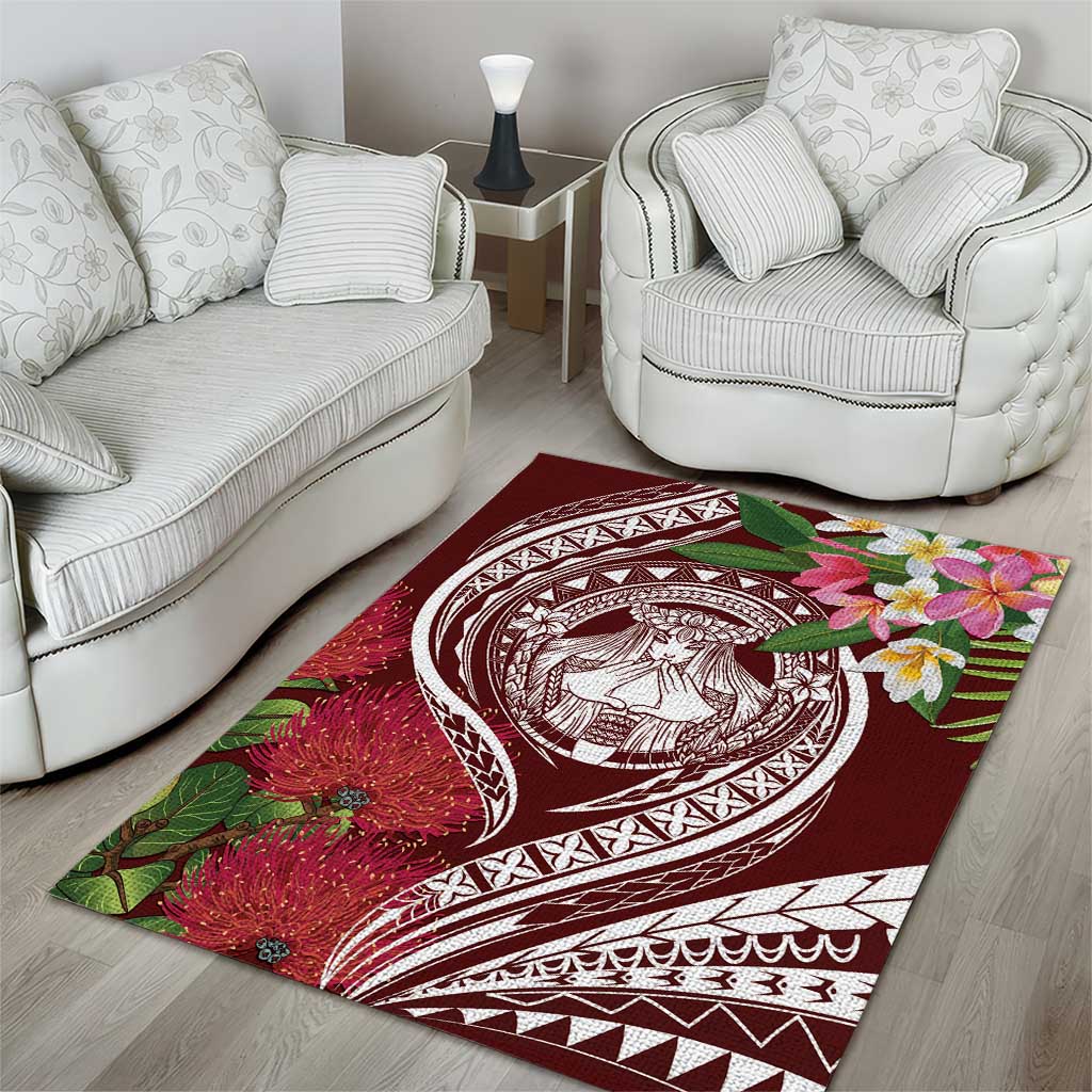 Aloha Hawaii Big Island Area Rug Ohia Lehua Wahine