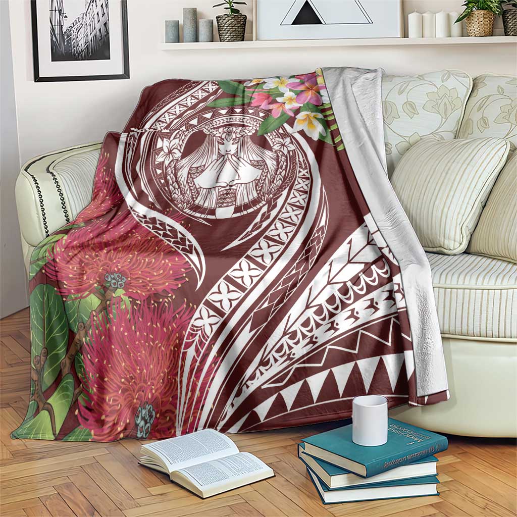 Aloha Hawaii Big Island Blanket Ohia Lehua Wahine