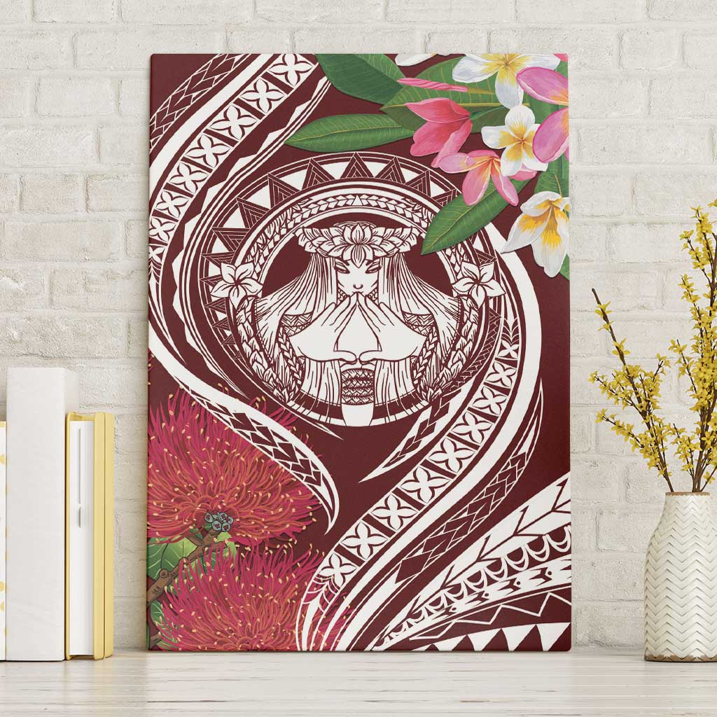 Aloha Hawaii Big Island Canvas Wall Art Ohia Lehua Wahine