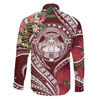 Aloha Hawaii Big Island Family Matching Off Shoulder Maxi Dress and Hawaiian Shirt Ohia Lehua Wahine