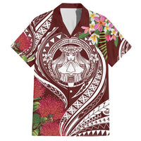 Aloha Hawaii Big Island Hawaiian Shirt Ohia Lehua Wahine LT7 Red - Polynesian Pride