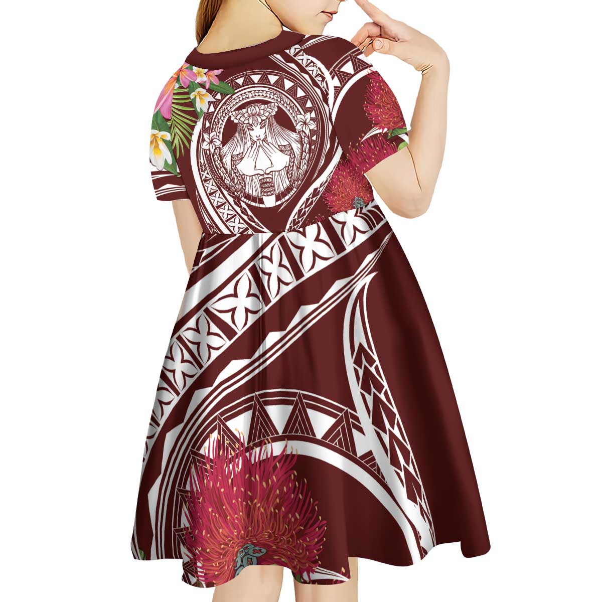 Aloha Hawaii Big Island Kid Short Sleeve Dress Ohia Lehua Wahine