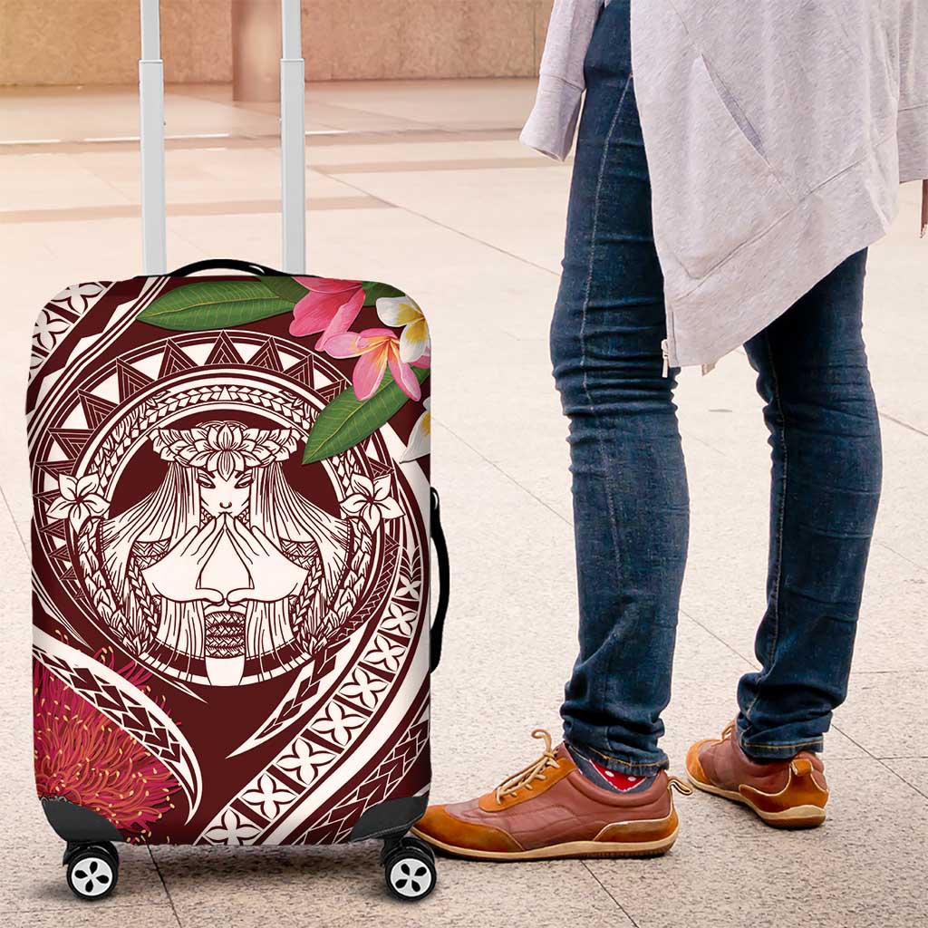 Aloha Hawaii Big Island Luggage Cover Ohia Lehua Wahine