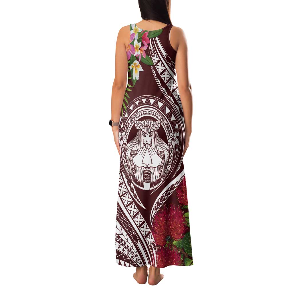 Aloha Hawaii Big Island Tank Maxi Dress Ohia Lehua Wahine