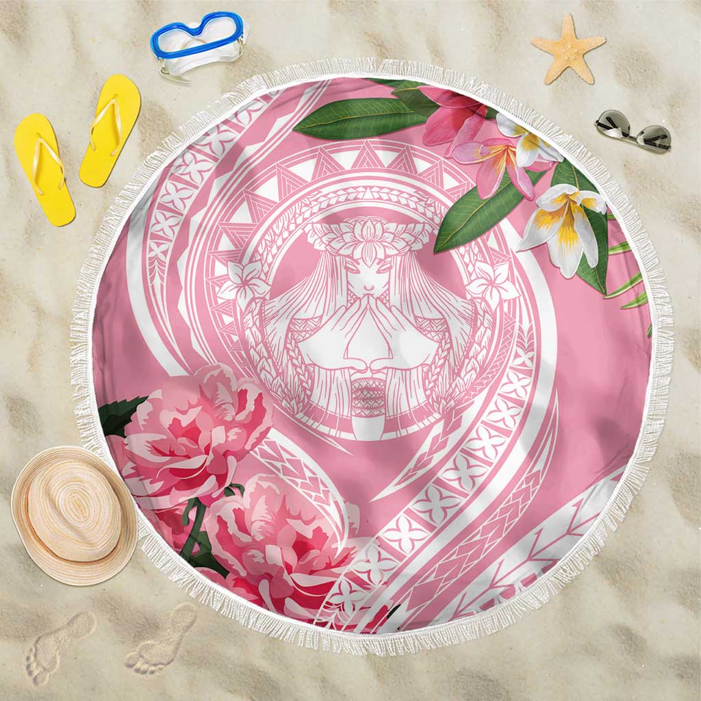 Aloha Hawaii Maui Beach Blanket Goddess Lokelani Rose LT7 One Size 150cm Pink - Polynesian Pride