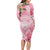 Aloha Hawaii Maui Family Matching Long Sleeve Bodycon Dress and Hawaiian Shirt Goddess Lokelani Rose