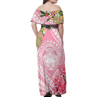 Aloha Hawaii Maui Family Matching Off Shoulder Maxi Dress and Hawaiian Shirt Goddess Lokelani Rose