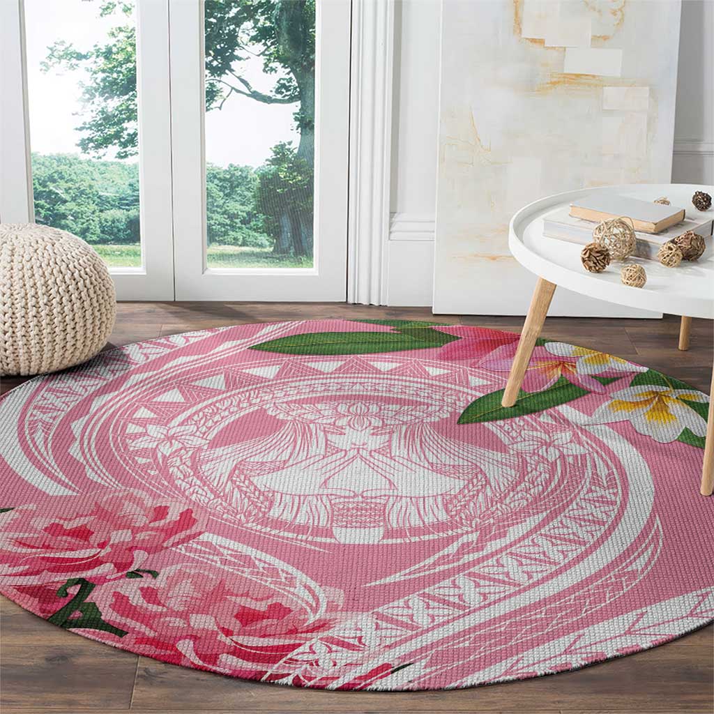 Aloha Hawaii Maui Round Carpet Goddess Lokelani Rose