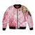 Aloha Hawaii Maui Sleeve Zip Bomber Jacket Goddess Lokelani Rose