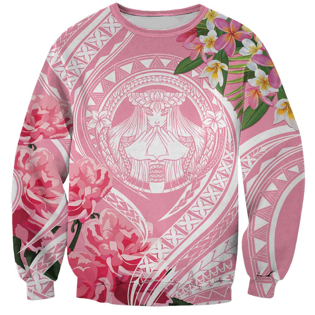 Aloha Hawaii Maui Sweatshirt Goddess Lokelani Rose LT7 Unisex Pink - Polynesian Pride