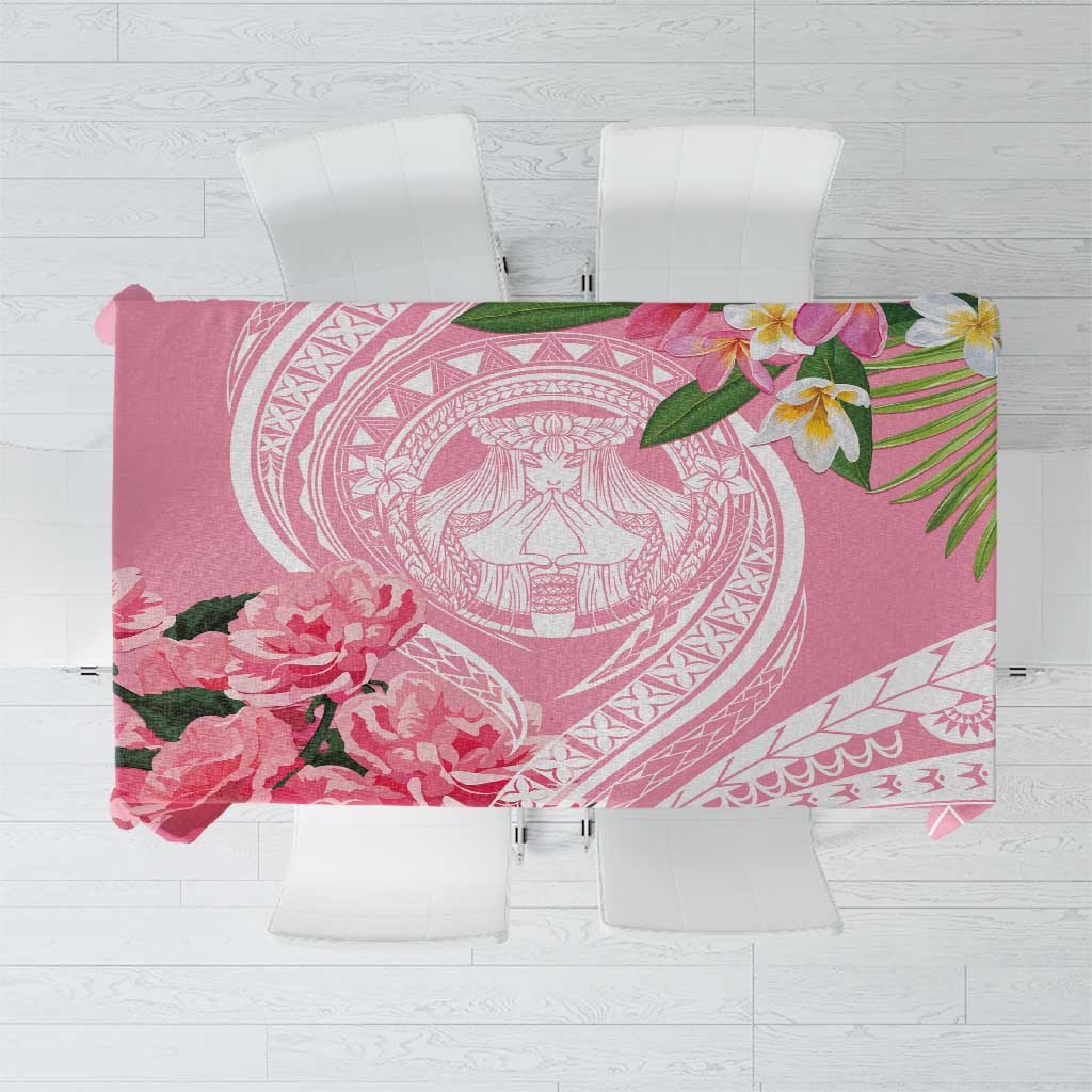 Aloha Hawaii Maui Tablecloth Goddess Lokelani Rose LT7 Pink - Polynesian Pride