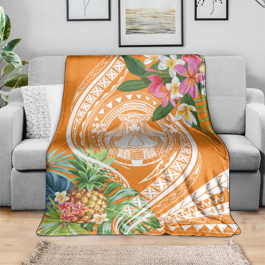 Aloha Hawaii Lanai Blanket Frangipani Mix Pineapple LT7 - Polynesian Pride