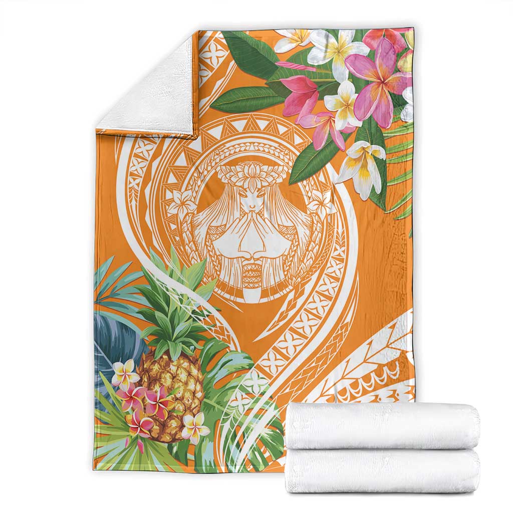 Aloha Hawaii Lanai Blanket Frangipani Mix Pineapple LT7 - Polynesian Pride
