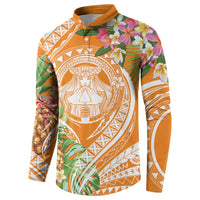 Aloha Hawaii Lanai Button Sweatshirt Frangipani Mix Pineapple LT7 - Polynesian Pride