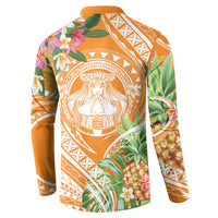 Aloha Hawaii Lanai Button Sweatshirt Frangipani Mix Pineapple LT7 - Polynesian Pride