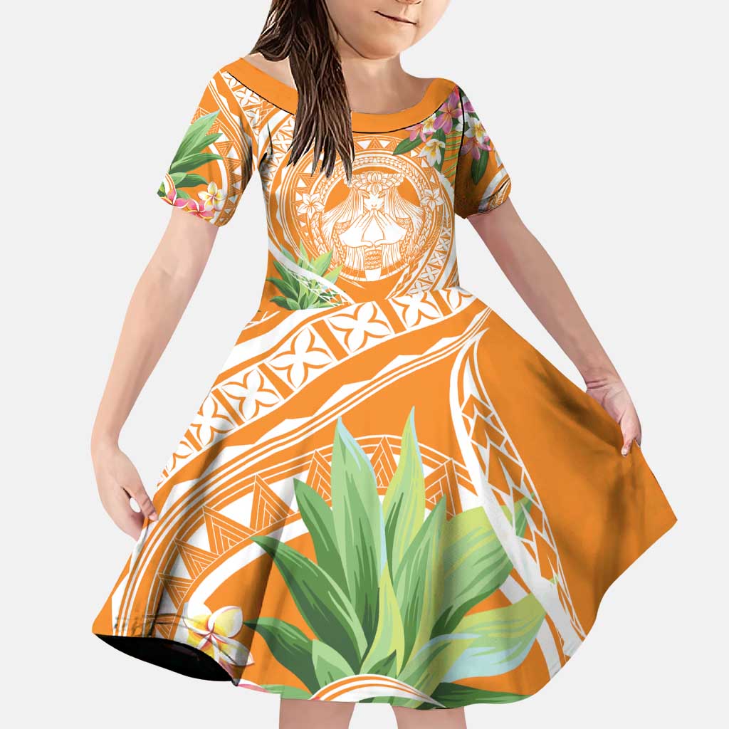 Aloha Hawaii Lanai Family Matching Puletasi and Hawaiian Shirt Frangipani Mix Pineapple