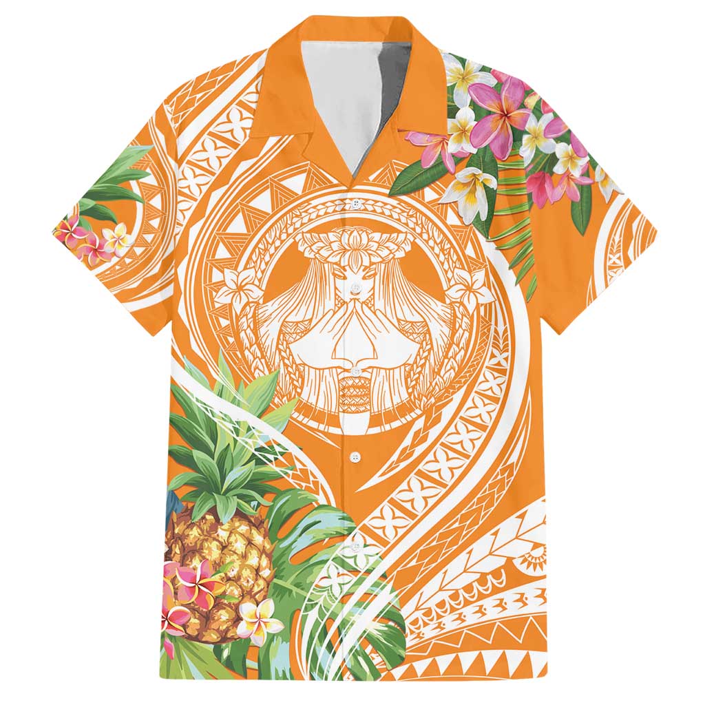 Aloha Hawaii Lanai Hawaiian Shirt Frangipani Mix Pineapple LT7 Orange - Polynesian Pride